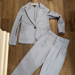 Banana Republic Light Blue Two-Piece woman Suit Blazer & Trousers